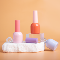 Flacon de vernis à ongles en verre rond de 15 ml, couleur bonbon, finition mate, emballage vide pour huile à cuticules avec bouchon