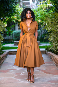 Automne et <span class=keywords><strong>hiver</strong></span> Cardigan chemise <span class=keywords><strong>robe</strong></span> femmes <span class=keywords><strong>mi</strong></span>-manches mode souhait dames <span class=keywords><strong>robe</strong></span> avec ceinture - Product Image 4