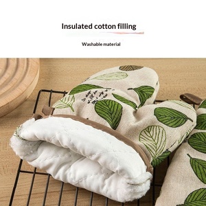 Gants de cuisine isolés thermiquement épaissis, résistants aux hautes températures, anti-brûlure, lavables au lave-vaisselle, doublure en coton tissé - Product Image 4