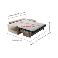 GEDO Canapé-lit rabattable 2 en 1 personnalisé Canapé-lit pliant à double usage en tissu chenille avec matelas dissimulés