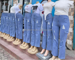 Nuovi <span class=keywords><strong>pantaloni</strong></span> Casual da <span class=keywords><strong>donna</strong></span> <span class=keywords><strong>a</strong></span> <span class=keywords><strong>vita</strong></span> alta e traspirante Jeans dritti Jeans elasticizzati da <span class=keywords><strong>donna</strong></span> - Product Image 6