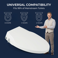 Accessoire de bidet mécanique avec couvercle à fermeture douce, pression d'eau réglable, couvercle anti-choc, compatible avec les toilettes standard de qualité supérieure, forme en U, pour une hygiène optimale