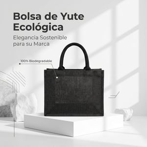 Bolsa Yute Negra Personalizable Oem, Bolso Ecologico Elegante Para <b>Regalos</b> Corporativos Y Personalizacion De Logo - Product Image 1
