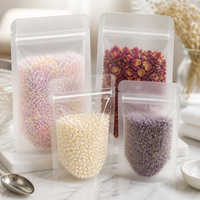 Sachet Doypack Personnalisé Transparent Dépoli avec Fermeture Zip Refermable Qualité Alimentaire avec Encoche de Déchirement pour Produits Secs en Vrac