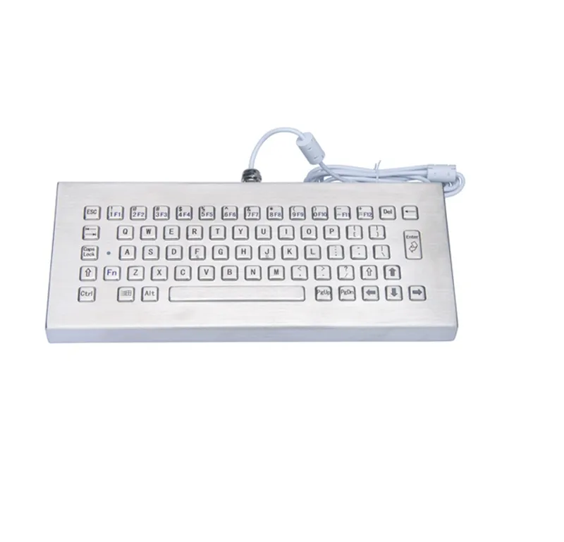 Xufan Compact Stand-Alone Desktop Metal Keyboards Steel Vandal-Proof Rugged Metallic Industrial Tabletop Keyboard