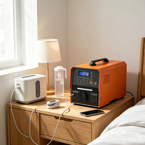 Système d'énergie solaire domestique, station d'énergie solaire portable, station d'alimentation portable pour l'extérieur, station d'alimentation portable avec gonfleur - Product Image 2