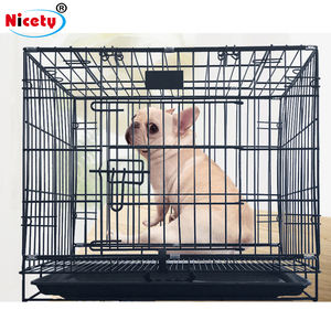 Di alta qualità di ferro di grandi dimensioni in metallo gabbia per cani con vassoio di plastica resistente e forte canile uso esterno nero ad alta resistenza di colore nero - Product Image 4