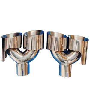 Embout d'échappement chromé poli de 4 pouces en forme de Y, poisson <span class=keywords><strong>volant</strong></span>, coupe inclinée, en acier inoxydable, double embout de silencieux, tuyau d'échappement de voiture - Product Image 6