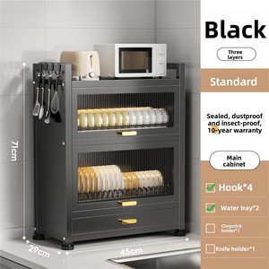 Escurridor de Platos Multifuncional de Doble Capa Personalizado por el Fabricante, Unidad de Almacenamiento para Encimera a Prueba de Polvo para Tazones, Palillos y Utensilios de Cocina - Product Image 6