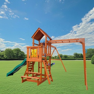 An toàn thiết bị chơi bền leo khung trẻ em Playhouse sân chơi ngoài trời sân sau chơi Set gỗ Swing Set - Product Image 6