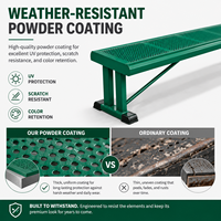 Banc en alliage d'aluminium recyclable perforé, siège ergonomique incurvé, embouts de pieds en caoutchouc, résistant à la décoloration, banc de sport d'extérieur