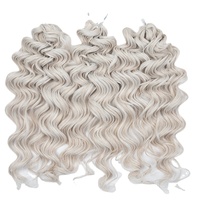 Extensions de tresses au crochet en fibre synthétique haute température, ondulées profondes, torsadées et bouclées, teintes, 24 pouces, 300g, Marron Arc-en-ciel