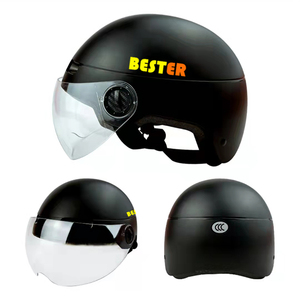 Popular Rosa rojo <span class=keywords><strong>mujer</strong></span> media cara ABS motocicleta <span class=keywords><strong>casco</strong></span> con gafas bicicleta eléctrica Scooter deporte montar señora moto <span class=keywords><strong>casco</strong></span> - Product Image 2