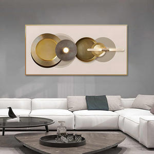 Nueva llegada decoración de lujo para el hogar HD impreso Arte Abstracto lienzo pintura con luz LED y arte de pared de porcelana de cristal - Product Image 4