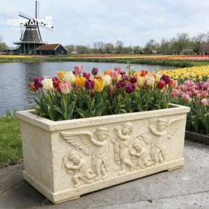 Fioriera in Pietra Prefabbricata Stile <span class=keywords><strong>Palazzo</strong></span>, Vaso da Giardino Europeo per <span class=keywords><strong>Giardini</strong></span> Commemorativi, Fioriera in Arenaria Artificiale per Musei - Product Image 1