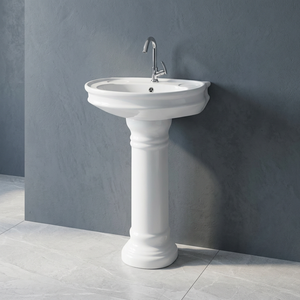 Lavabo en céramique italienne le plus populaire avec piédestal, nouveau design, lavabo fantaisie pour les mains et le visage, pour le marché du Moyen-Orient - Product Image 2