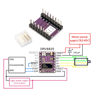 DRV8825 สเต็ปเปอร์มอเตอร์โมดูลไดร์เวอร์พร้อมฮีทซิงค์สำหรับเครื่องพิมพ์ 3D CNC RAMPS 1.4 StepStick 4-Layer PCB การควบคุมกระแสไฟสูง - Product Image 2