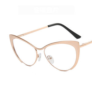 9807 Vintage Cat eye femmes montures optiques en métal <span class=keywords><strong>2023</strong></span> nouvelles <span class=keywords><strong>lunettes</strong></span> blanches demi-monture Anti-lumière bleue montures de <span class=keywords><strong>lunettes</strong></span> pour dames - Product Image 6