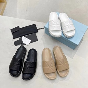 Luxury Designer <b>Women</b> Quilted Slide Slippers Chunky Lug Platform Leather Upper Anti <b>Slip</b> Vacation Daily <b>Slip</b> on Casual Footwear - Product Image 4