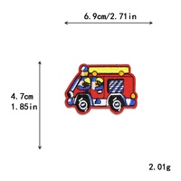 Patch brodé personnalisé en polyester à repasser, motif transport de dessin animé, pour casquette de camionneur et vêtements