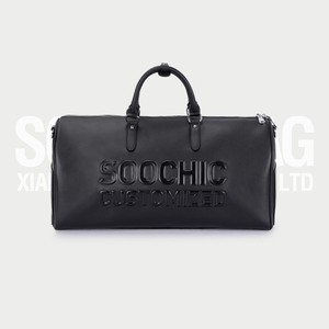 <span class=keywords><strong>Soochic</strong></span> robe sur mesure en relief sac polochon unisexe grande capacité sac de week-end personnalisé sangle amovible sac de voyage avec support en métal - Product Image 2