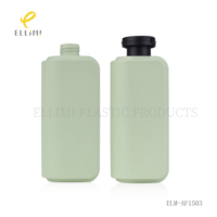 Botella Redonda Cuadrada con Tapa Abatible de PE Verde Claro para Champú y Gel de Ducha