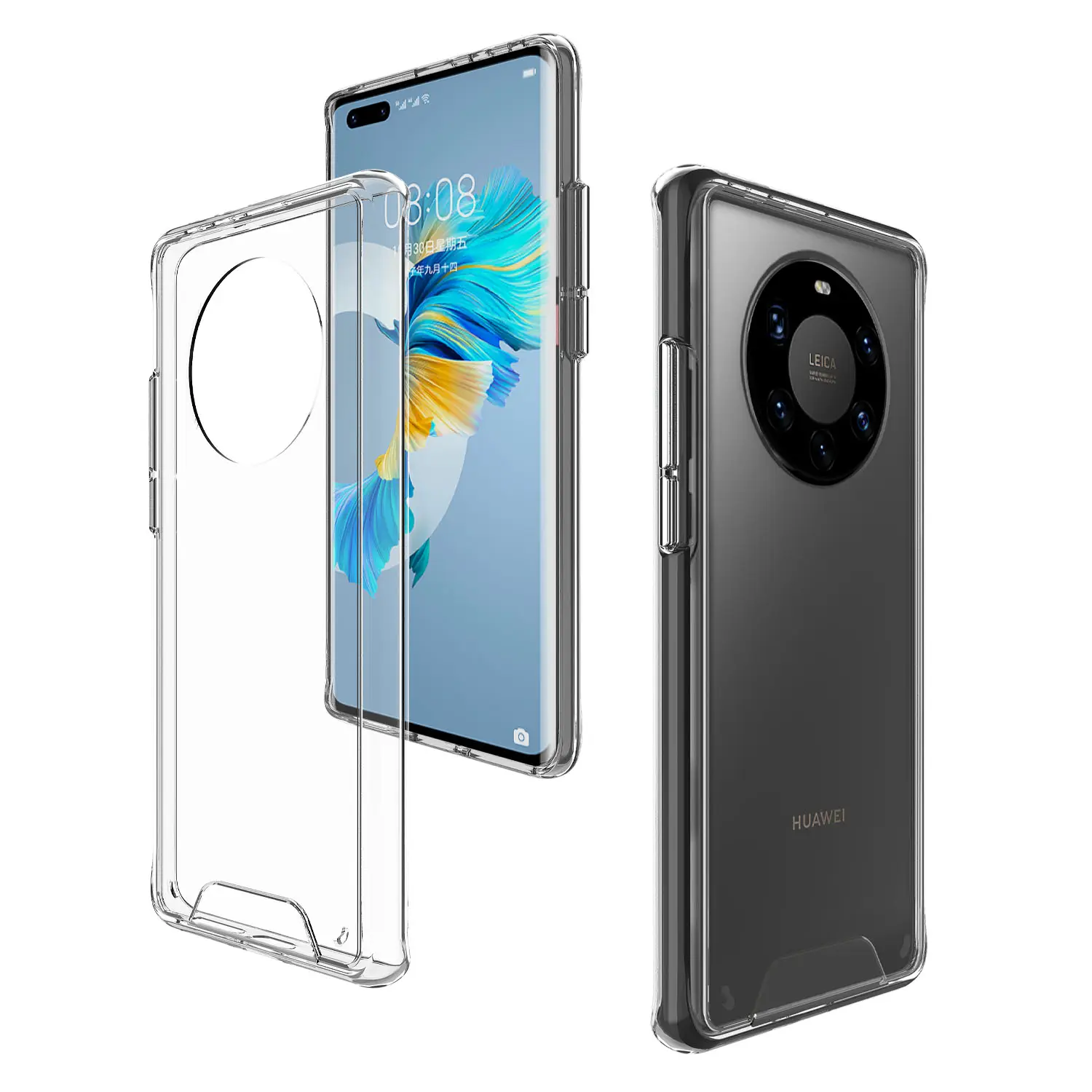 Voor Huawei Mate40 Pro + Mate 40 Drop-Bestendig Kristal Ultra Dunne Tpu Pc Ruimte Case Voor Huawei Mate 40 Lite Mate 20 Lite