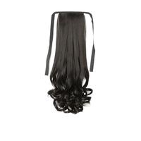 Extension de queue de cheval bouclée de 38 cm, modèle tressé court, perruque Poni Ring-X, fibre haute température, longue durée (6 mois)