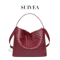 Sac fourre-tout vintage mat grande capacité, design tissé à la main, luxe léger, élégant, pour femme, porté épaule, bandoulière, sous le bras, fermeture éclair unique