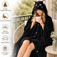 Vente en gros usine : Couverture-cagoule en flanelle chaude et surdimensionnée avec manches, personnalisable, pour Maman, petite amie, épouse, amie, cadeau de Noël