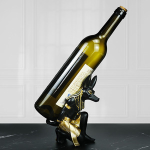 Statua Decorativa Personalizzata del <span class=keywords><strong>Dio</strong></span> Egizio Anubis, Portabottiglie per Vino - Product Image 3