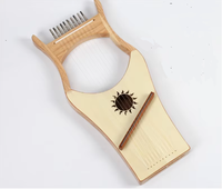 Mini New Lyre Harp 10-String Natural Color Light Rubber & Solid Spruce Wood Musical Instrument by Walter