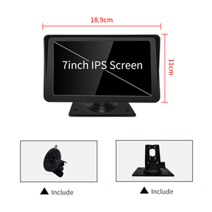 7 "ống kính kép xe tải DVR màn hình lái xe ghi âm 1080p phía trước và phía sau ghi âm kép AHD tầm nhìn ban đêm đảo chiều máy ảnh 15m cáp - Product Image 6