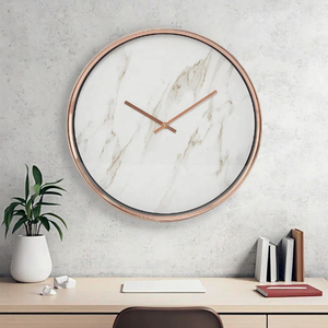 Decorative <strong>Marble</strong> Effect Wall <strong>Clock</strong> Reloj De Pared Modern Design for Indoor Glass Cover Wall <strong>Clock</strong> - Product Image 4