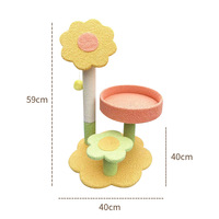 Structure d'escalade pour chat à 3 niveaux en bois écologique de style moderne, avec planche à gratter et à sauter, motif uni, emballage personnalisé, 18,9 pouces, pour salon