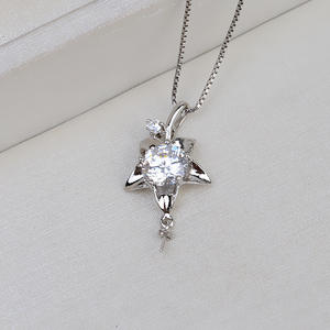 Collar con Colgante Floral de Plata S925 para Mujer, Accesorio de Joyería DIY con Perla de Circonio Grande, Producto Semiterminado, Perlas Sueltas - Product Image 2