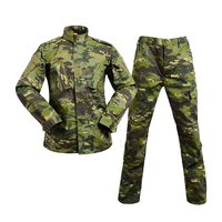 Uniforme Tactique Respirant pour Hommes, Treillis ACU de Garde de Sécurité Anti-Usure Ripstop Vert Désertique Boisé pour Extérieur