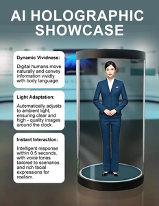 Humain numérique holographique IA de 75 pouces, écran d'<span class=keywords><strong>assistant</strong></span> virtuel de 2000 nits pour système de guide interactif de hall intelligent - Product Image 3