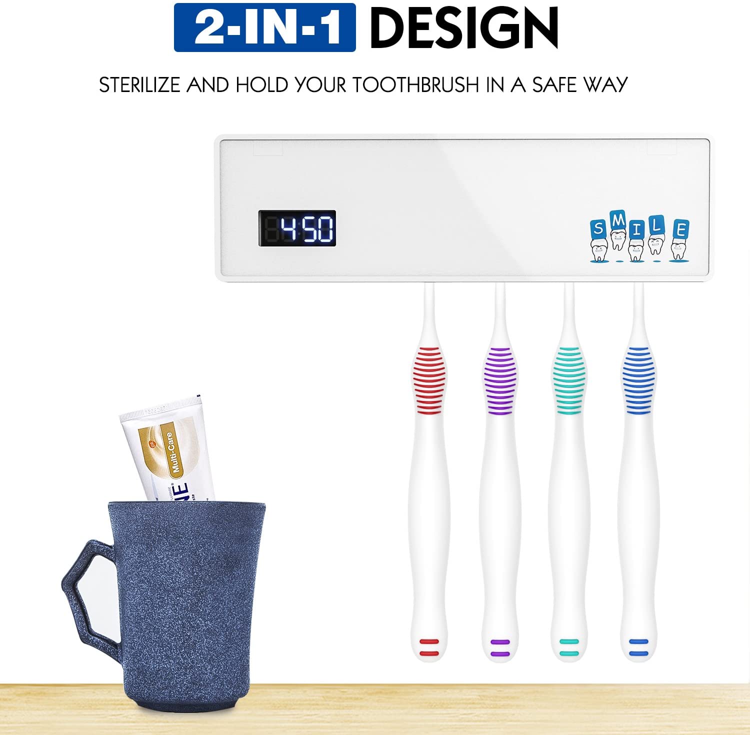 Ультрафиолетовый стерилизатор для зубных щеток Luxspire, держатель для электронных зубных щеток, портативный настенный держатель для семейных зубных щеток