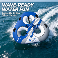 Bouée tractable pour 3 personnes pour la navigation, tube aquatique gonflable en PVC pour 3 personnes, flotteurs tractables en nylon pour lac et océan