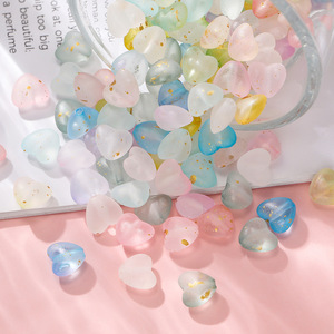 Acrylic Heart Shaped <b>Beads</b> With Gold Flecks For Bracelet Making 12 Colors 100Pcs DIY Jewelry Accessories - Product Image 4