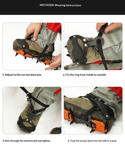 Crampons à neige et à glace de haute qualité, logo personnalisé, crampons antidérapants pour l'escalade en plein air, meilleurs crampons à glace pour bottes - Product Image 5