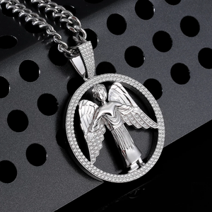 KRKC & CO-colgante de plata de ley 925 con diamantes, collar de Ángel con Hells voladores - Product Image 6