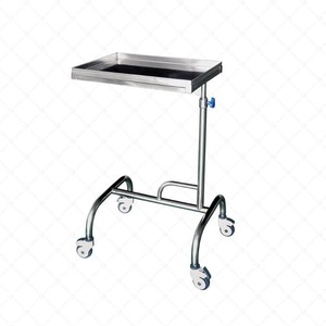 Carrito de Acero Inoxidable de un Solo Poste con Bandeja, Altura Ajustable, para Uso Médico en Clínicas, YC-K20, 4 Ruedas - Product Image 1
