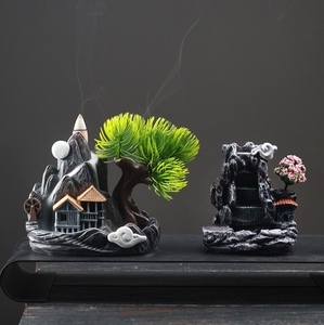 Hot bán thanh lịch tôn giáo hương Burner chủ nhỏ-kích thước nhựa Non Bộ khắc trở lại dòng chảy hương lò khuếch tán - Product Image 5