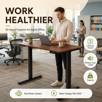 Bureau debout électrique réglable en hauteur de qualité supérieure personnalisé 120x60cm, table de bureau ergonomique avec contrôleur de mémoire