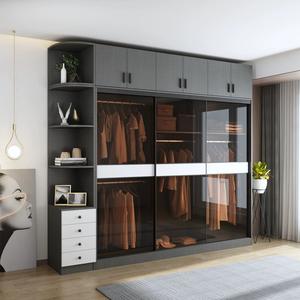 Design contemporain chambres client vêtements meubles de maison armoire chaude couleur personnalisée <span class=keywords><strong>bois</strong></span> courbé complet avec armoires - Product Image 2