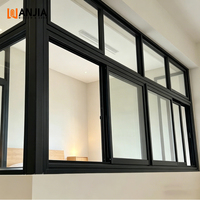 Fenêtre coulissante horizontale sur mesure, cadre en aluminium, double vitrage, résistante aux ouragans, fenêtre coulissante pour balcon