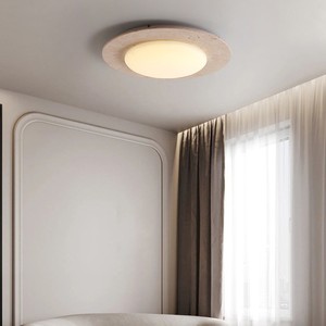 Vintage Wabi Sabi Yellow Travertine Led <b>Ceiling</b> <b>Light</b> Round Modern For Bedroom Living Room - Product Image 4