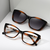 Lunettes de conduite polarisées anti-lumière bleue UV400 à clipser avec charnière à ressort œil de chat Partagas pour femmes